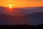Spring sunrise view of mountains and mist-from Clingmans Dome area-Great Smoky Mountains NP-NC Art Print